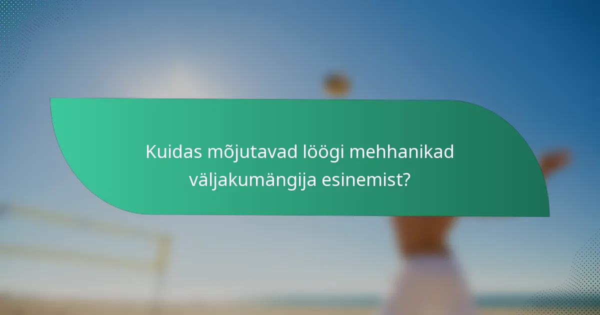 Kuidas mõjutavad löögi mehhanikad väljakumängija esinemist?