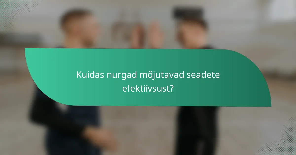 Kuidas nurgad mõjutavad seadete efektiivsust?