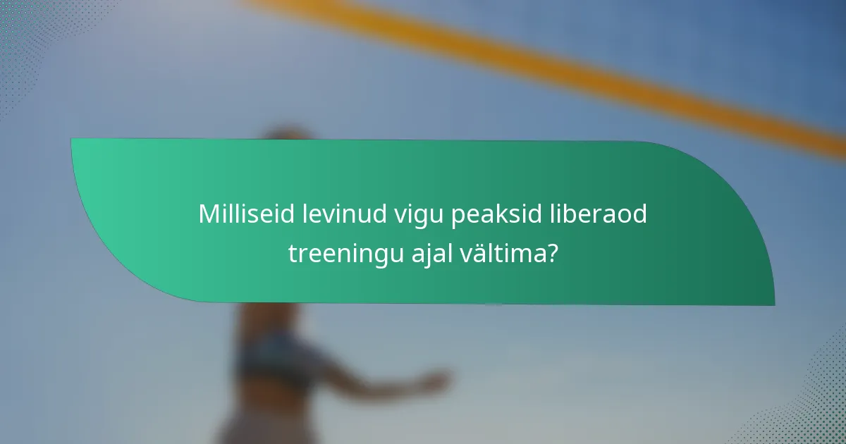 Milliseid levinud vigu peaksid liberaod treeningu ajal vältima?