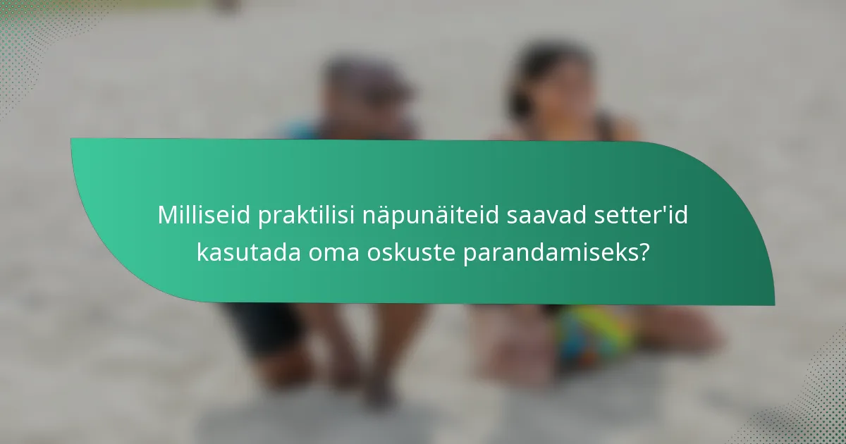 Milliseid praktilisi näpunäiteid saavad setter'id kasutada oma oskuste parandamiseks?